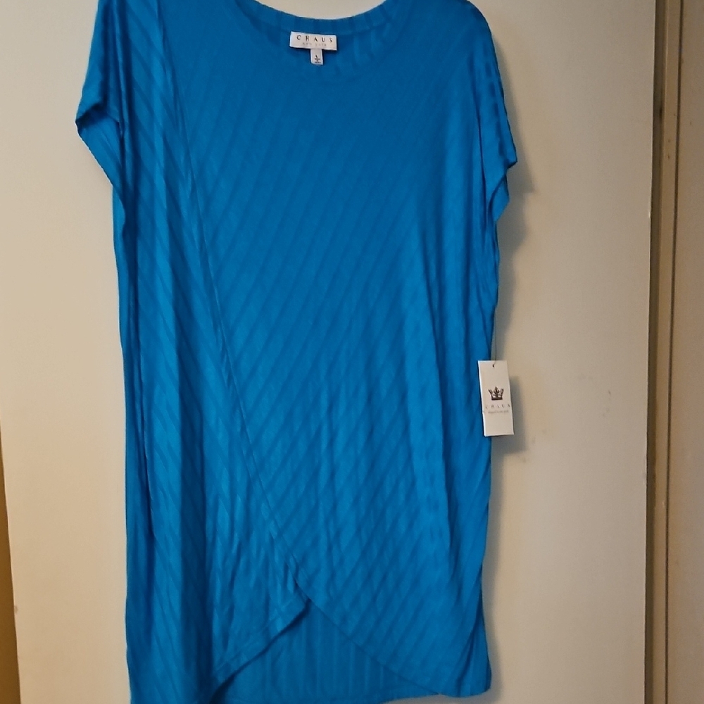 Chaus Teal Ribbed Top